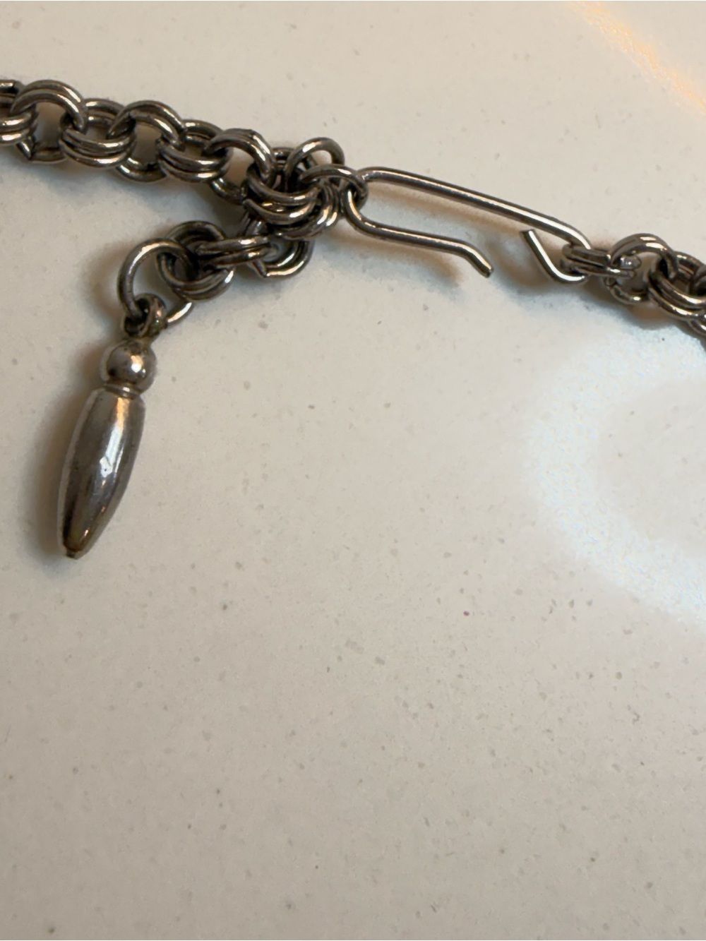 Vintage Blue Cabochon Statement Necklace – Thistle / Botanical Silver Tone - Picture 9 of 10
